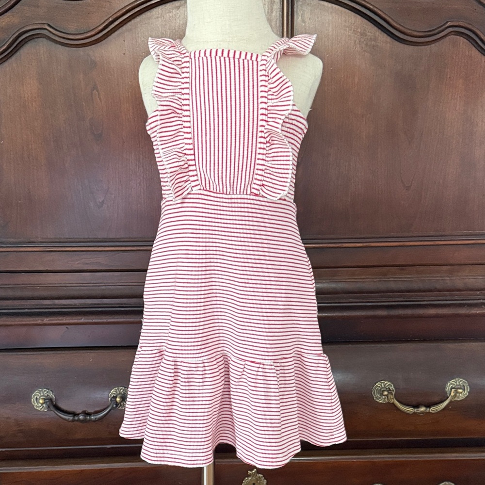 Vignette Girls Smocked Stripe Dress 2Y Red White Ruffle Boutique Summer Dress